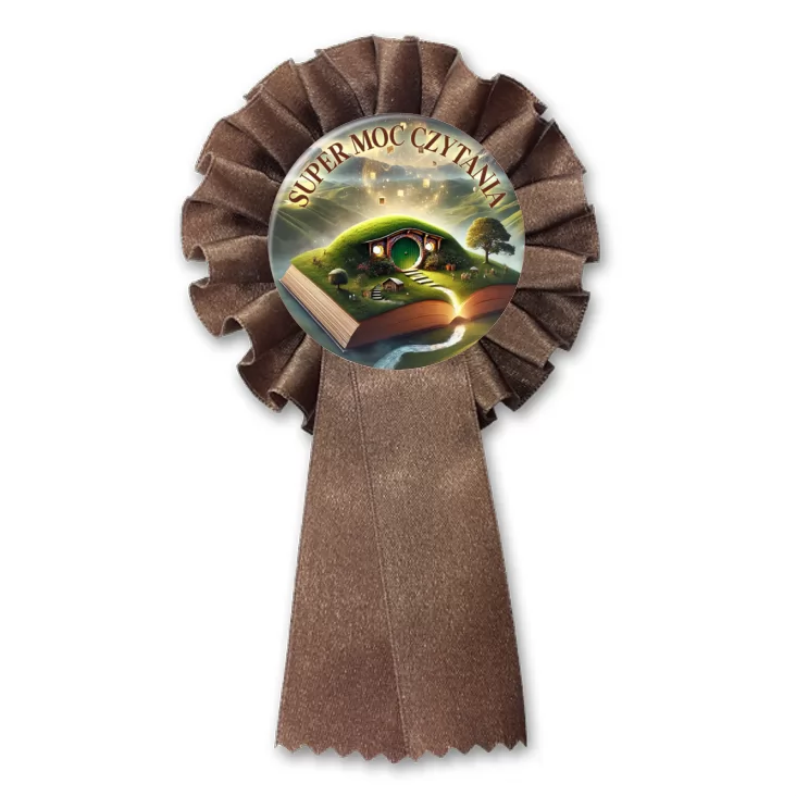 przypinka kotylion Super moc czytania Magiczna książka