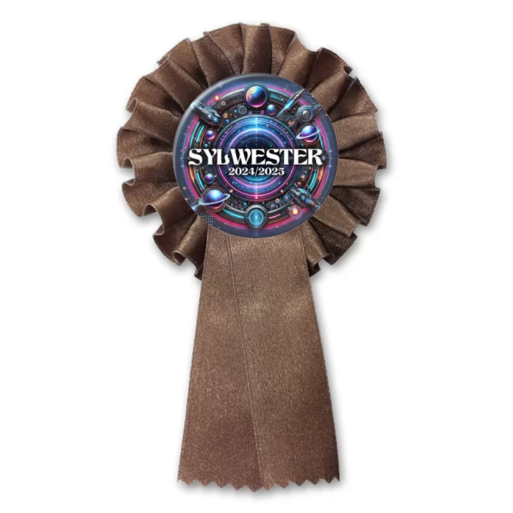 przypinka kotylion Sylwester w stylu science-fiction