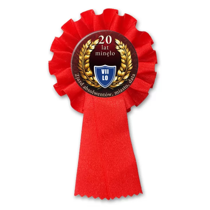 przypinka kotylion 20 lat minęło zjazd absolwentów
