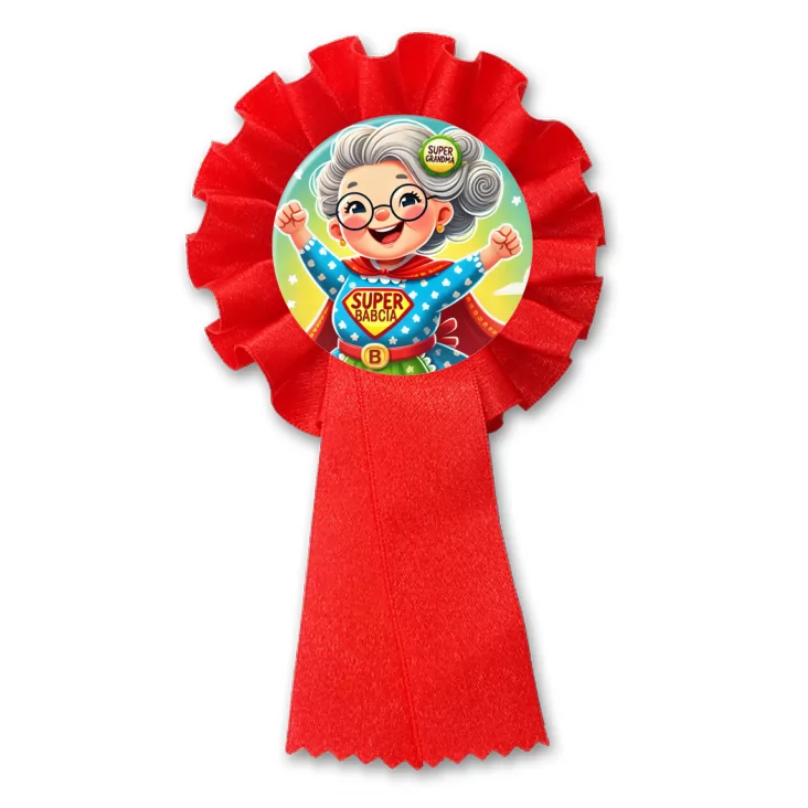 przypinka kotylion Babcia superbohaterka