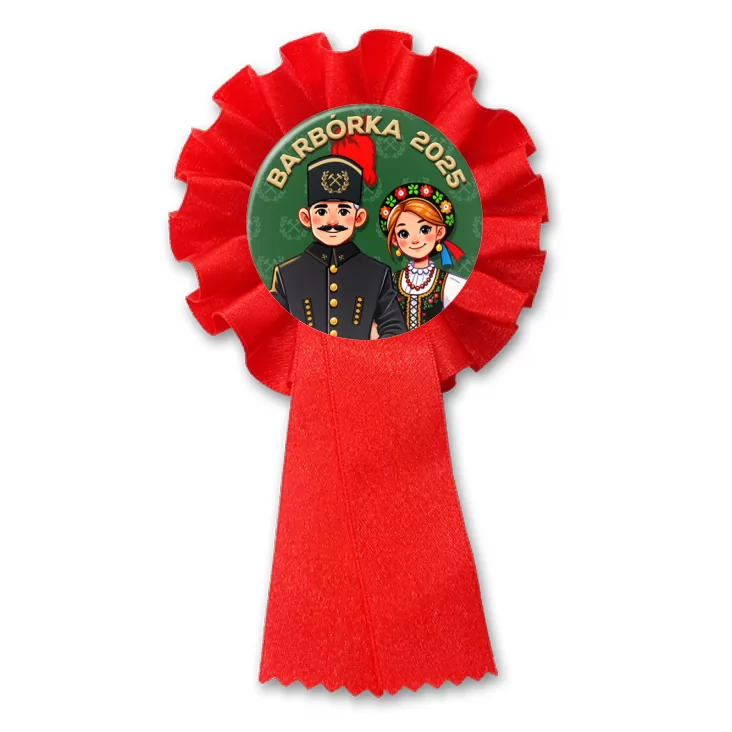 przypinka kotylion Barbórka górnik w mundurze górniczym