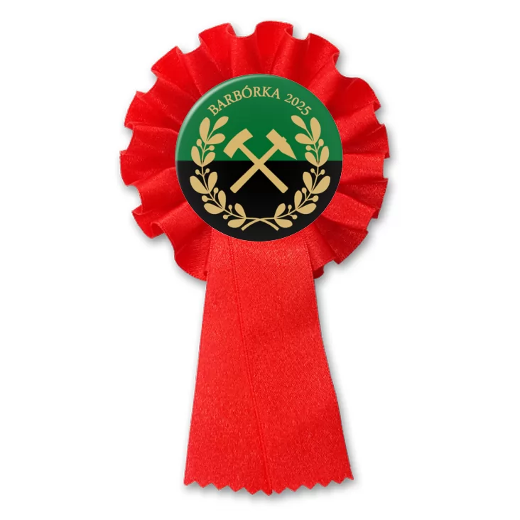przypinka kotylion Barbórka zielono-czarna