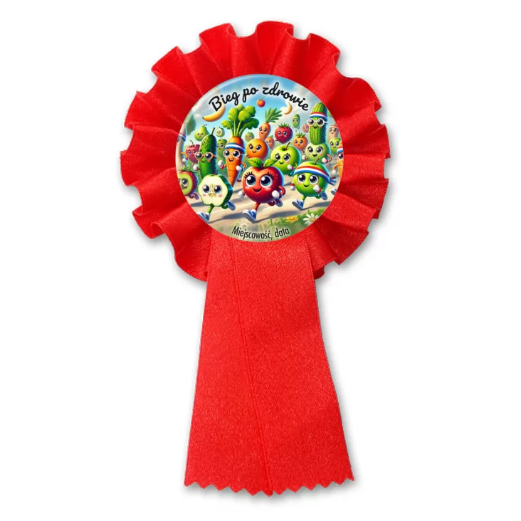 przypinka kotylion Bieg po zdrowie wegański