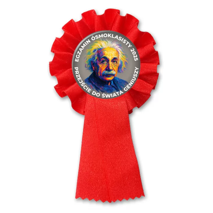 przypinka kotylion Egzamin Ósmoklasisty Einstein świat geniuszy