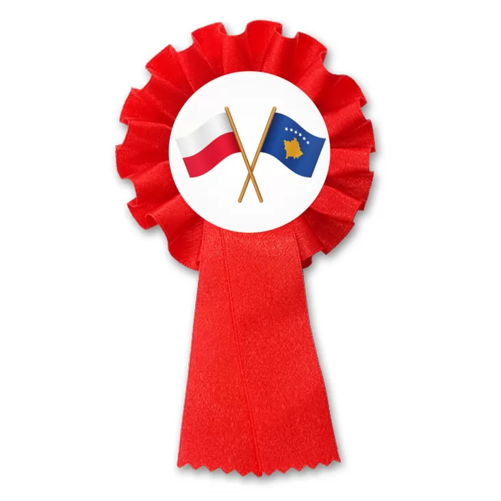 przypinka kotylion Flagi przyjaźni Polska Kosowo
