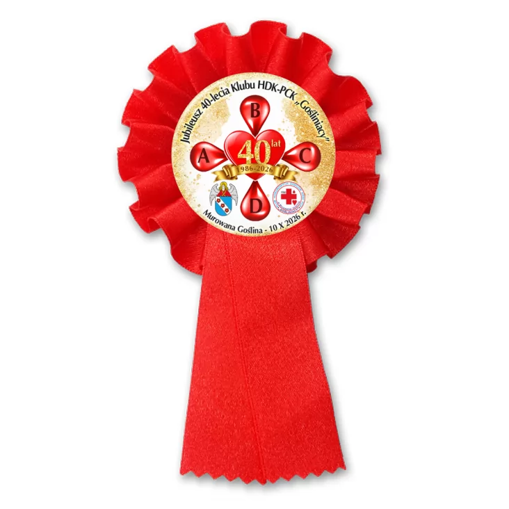 przypinka kotylion Jubileusz 40-lecia PCK Gośliniacy