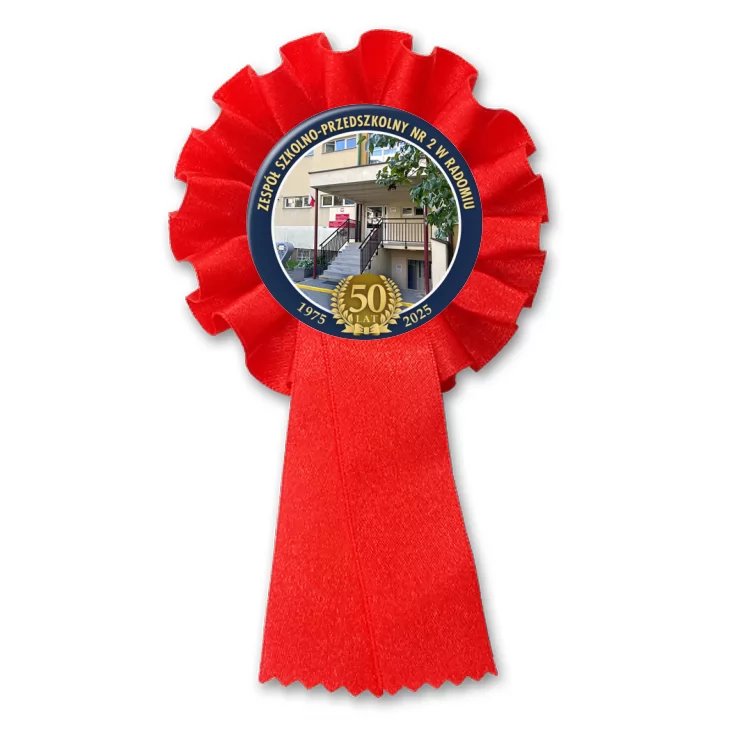 przypinka kotylion Jubileusz 50 lat ZSP nr 2 w Radomiu