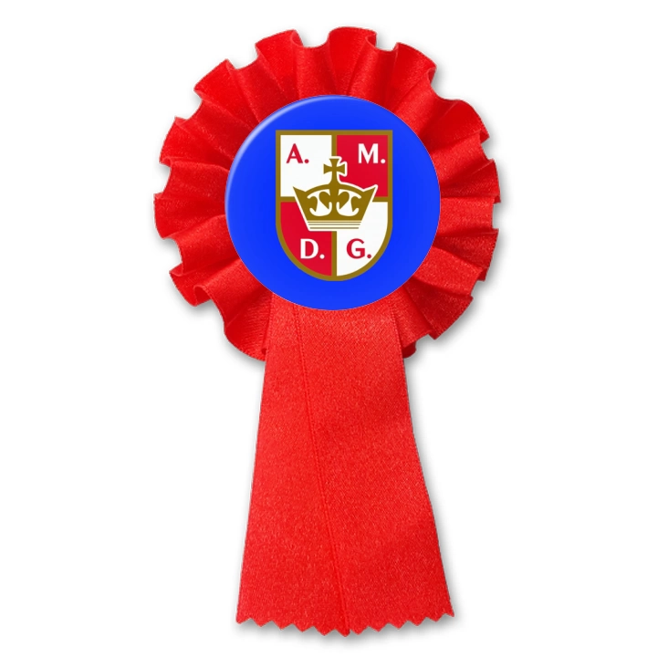 przypinka kotylion Konfederacja Korony Polskiej sygnaturka na niebieskim tle