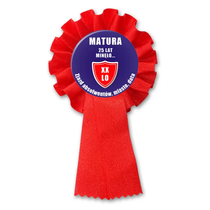 przypinka kotylion Matura 25 lat minęło zjazd absolwentów