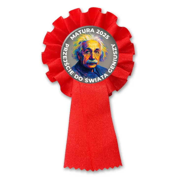 przypinka kotylion Matura Einstein przejście do świata geniuszy