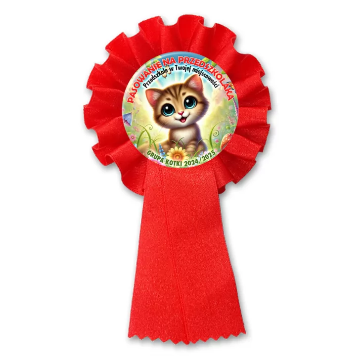przypinka kotylion Pasowanie na przedszkolaka grupa Kotki