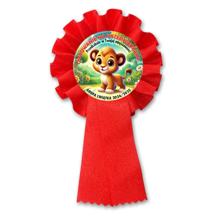 przypinka kotylion Pasowanie na przedszkolaka grupa Lwiątka