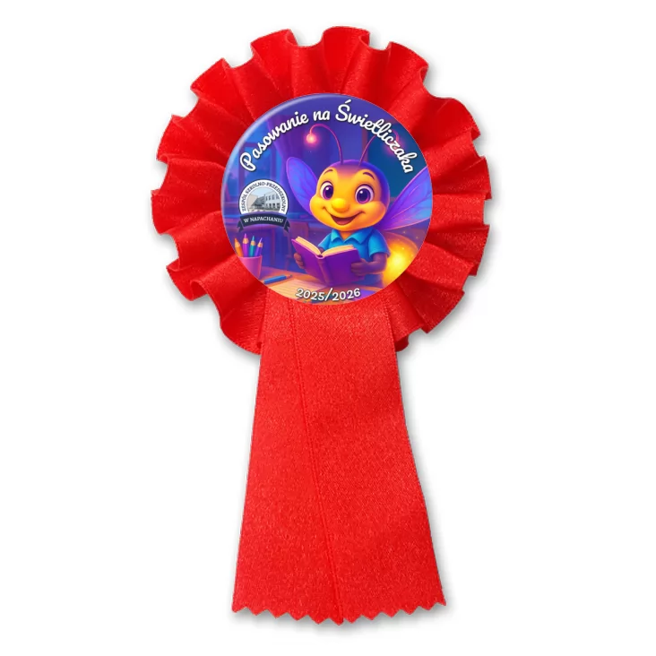 przypinka kotylion Pasowanie na Świetliczaka ZSP Napachanie świetlik