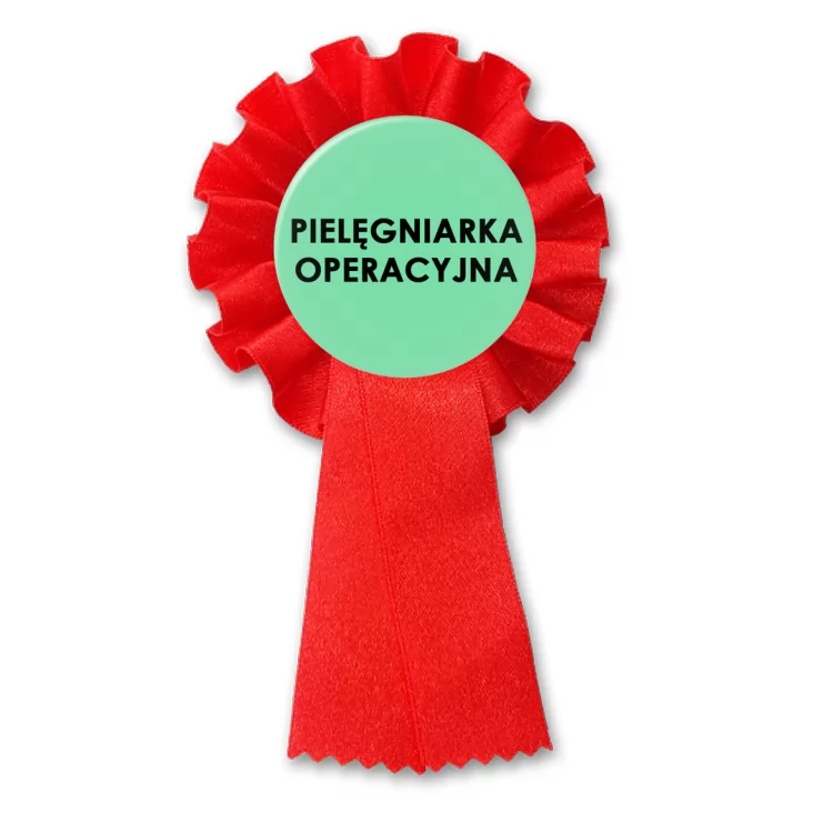 przypinka kotylion Pielęgniarka operacyjna czarne litery