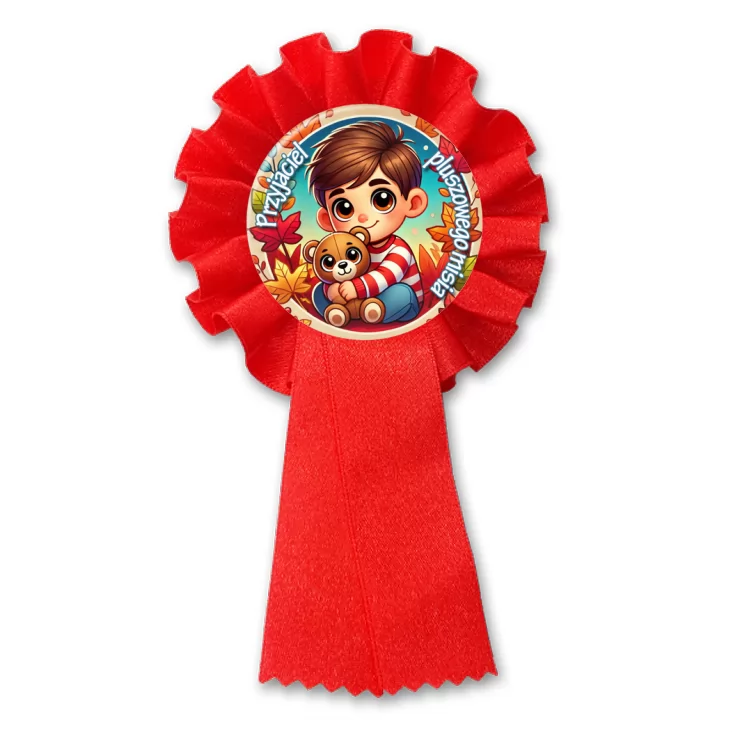 przypinka kotylion Przyjaciel pluszowego misia chłopczyk