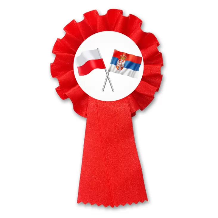 przypinka kotylion Przyjaźń polsko-serbska