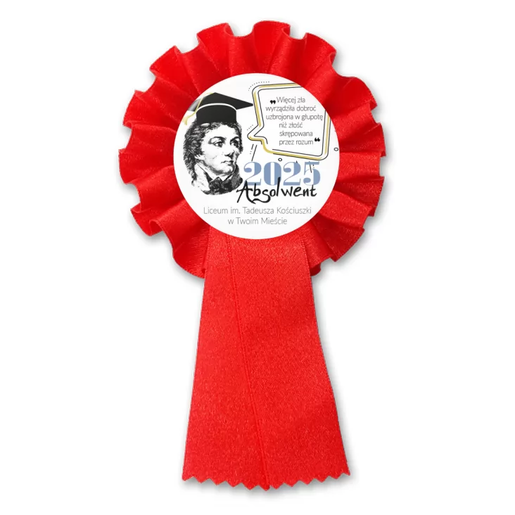 przypinka kotylion Absolwent Kościuszko