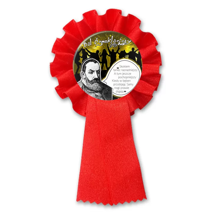 przypinka kotylion Bal Ósmoklasisty z Kochanowskim