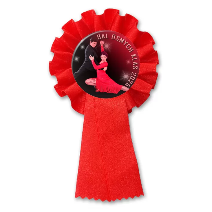 przypinka kotylion Bal Ósmych Klas tango z wykrokiem