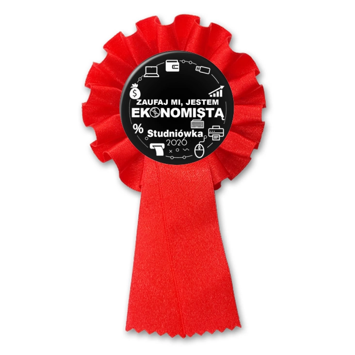 przypinka kotylion Studniówka czarna zaufaj mi Ekonomista