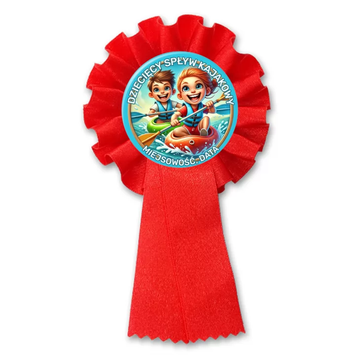 przypinka kotylion Dziecięcy spływ kajakowy