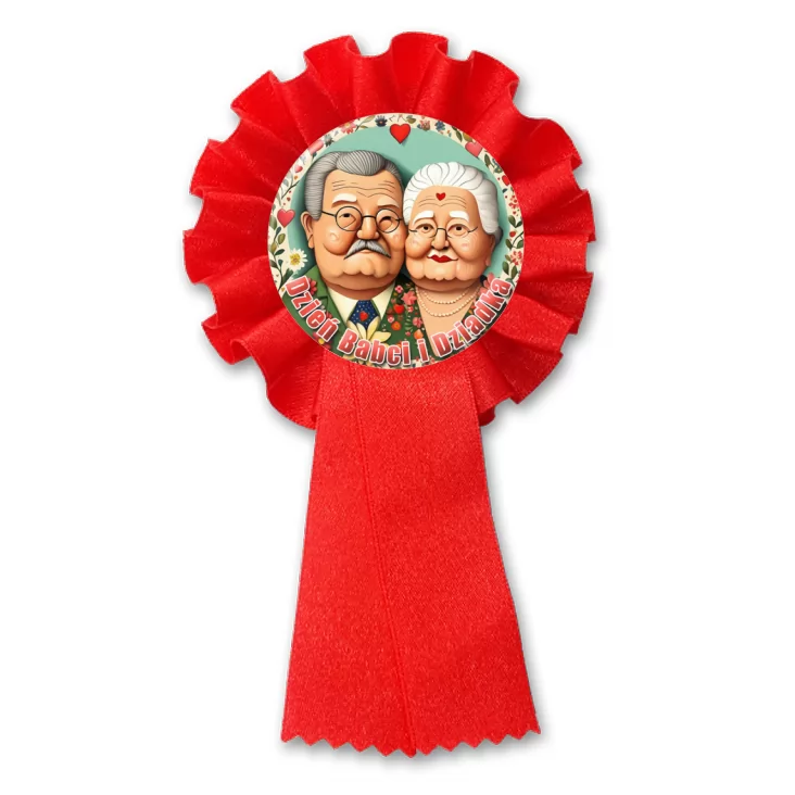 przypinka kotylion Dzień Babci i Dziadka w kwiatach