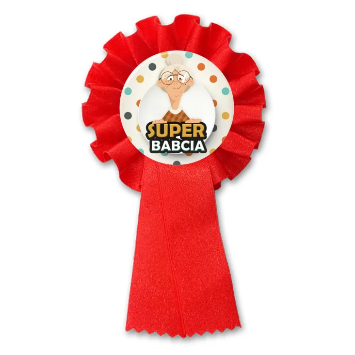 przypinka kotylion Dzień Babci - Super Babcia w okularach