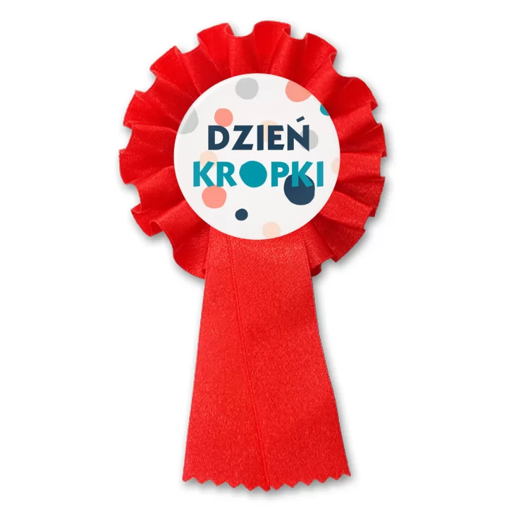 przypinka kotylion Dzień kropki rozsypane kolorowe kropki