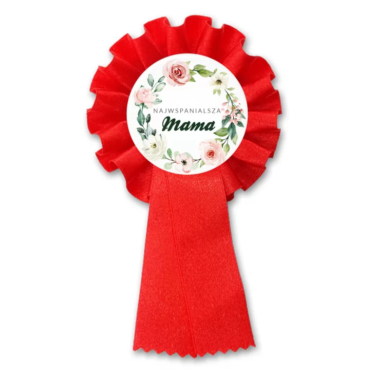 przypinka kotylion Dzień Mamy Najwspanialsza Mama