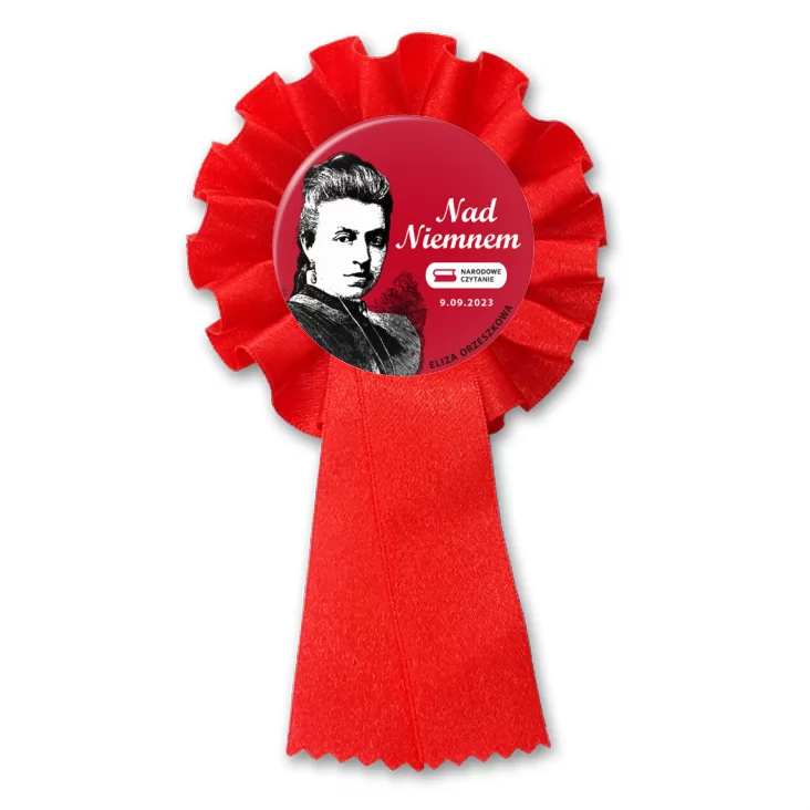 przypinka kotylion Eliza Orzeszkowa Narodowe Czytanie 2023
