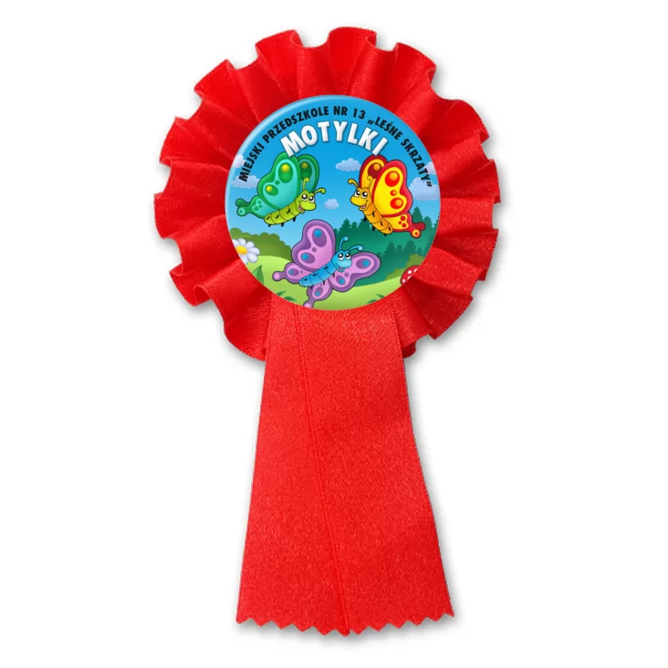 przypinka kotylion Grupa Motylki Przedszkole nr 13 Leśne Skrzaty