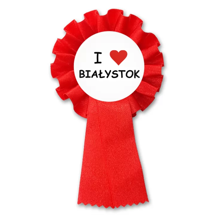 przypinka kotylion I love Białystok