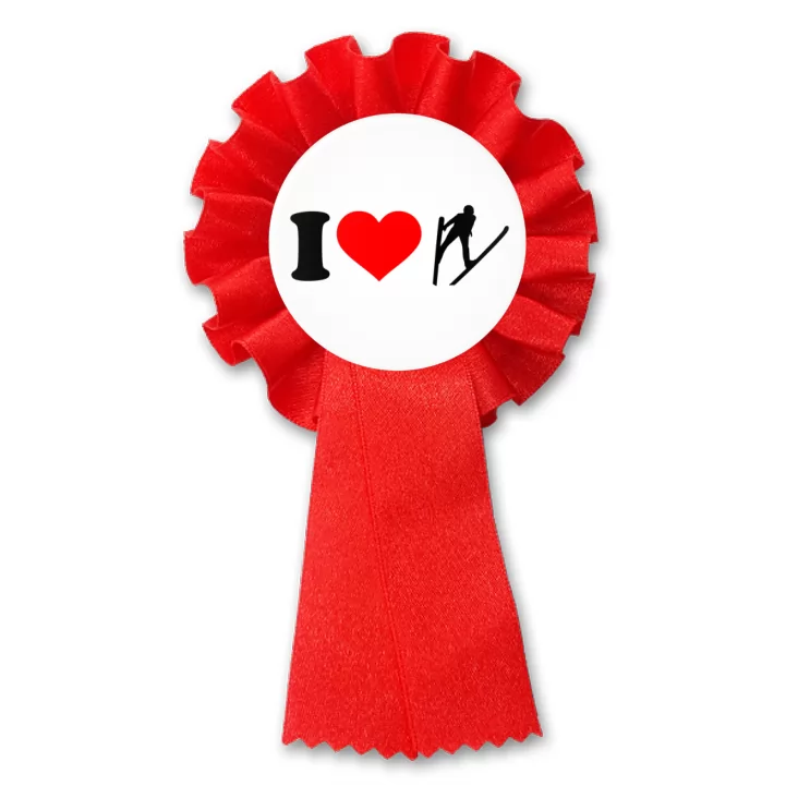 przypinka kotylion I love skoki narciarskie