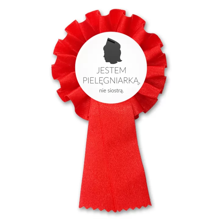 przypinka kotylion Jestem pielęgniarką nie siostrą