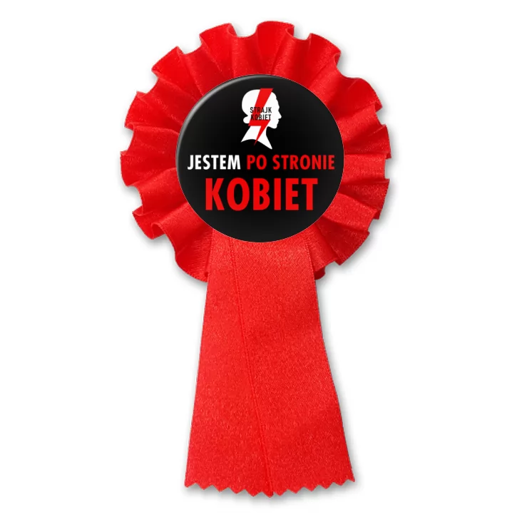 przypinka kotylion Jestem po stronie kobiet