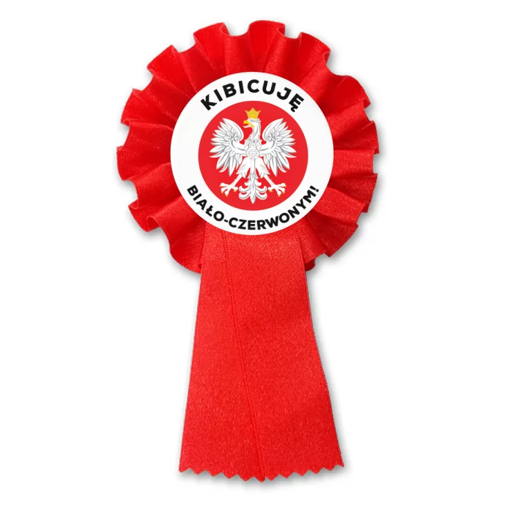 przypinka kotylion Kibicuję biało-czerwonym