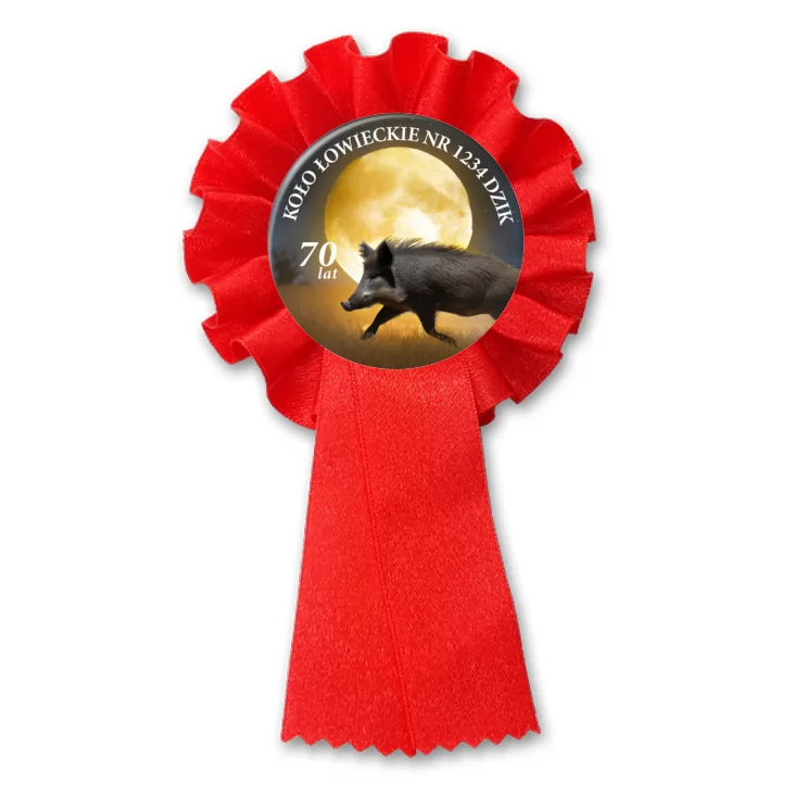 przypinka kotylion Koło Łowieckie Dzik Jubileusz