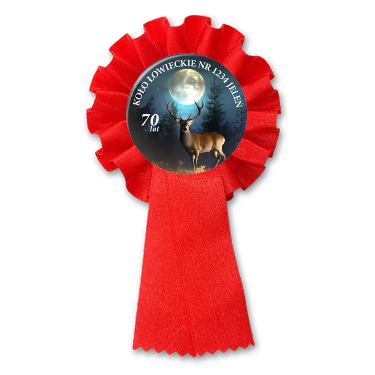przypinka kotylion Koło Łowieckie Jeleń Jubileusz