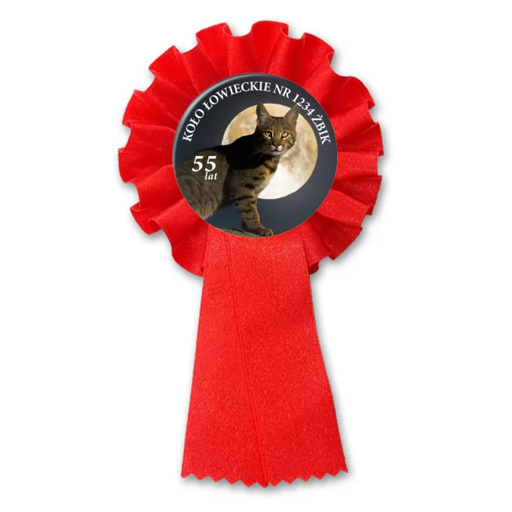 przypinka kotylion Koło Łowieckie Żbik Jubileusz