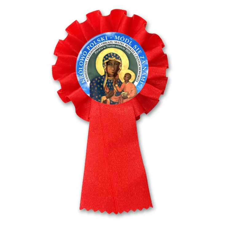 przypinka kotylion Królowo Polski módl się za nami