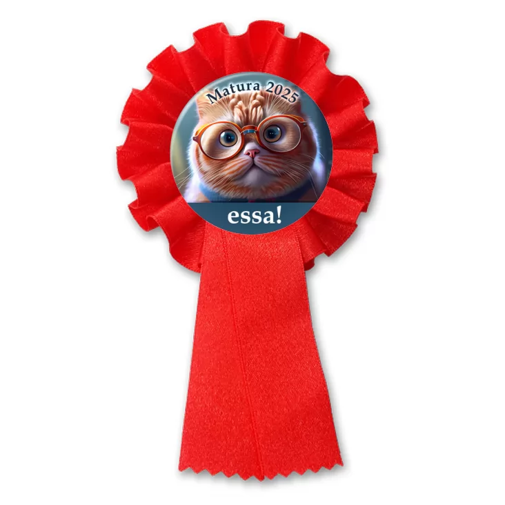 przypinka kotylion Matura z kotem essa