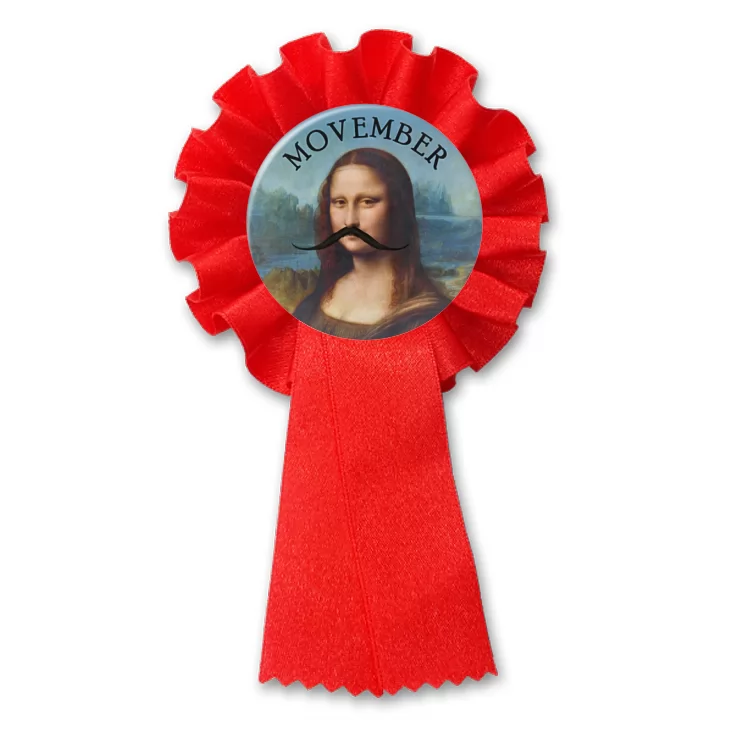 przypinka kotylion Movember Mona Lisa