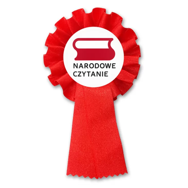 przypinka kotylion Narodowe Czytanie logo