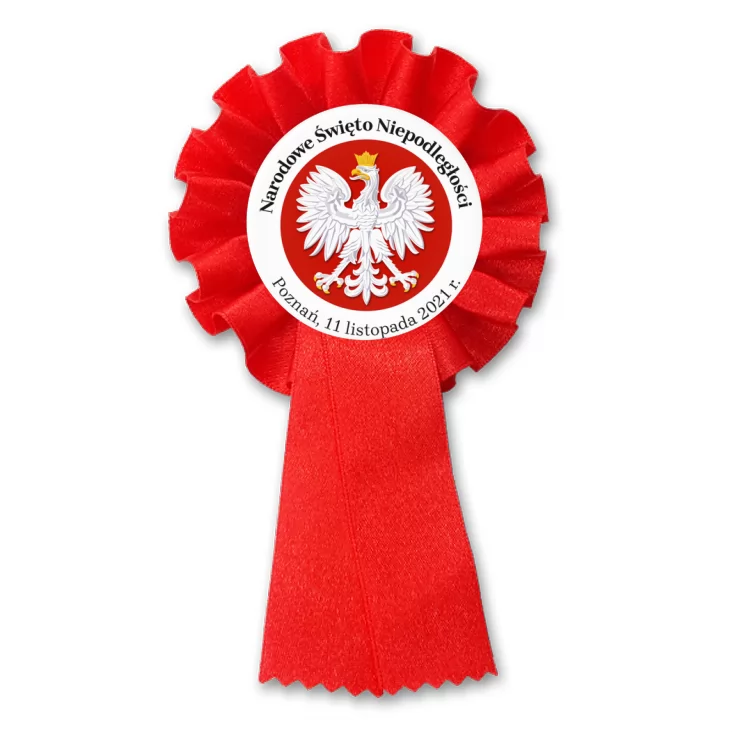 przypinka kotylion Narodowe Święto Niepodległości z godłem