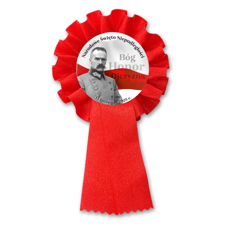 przypinka kotylion Narodowe Święto Niepodległości z Piłsudskim