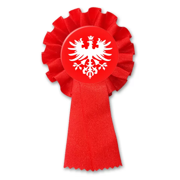 przypinka kotylion Orzeł Powstania Wielkopolskiego Na Czerwonym Polu
