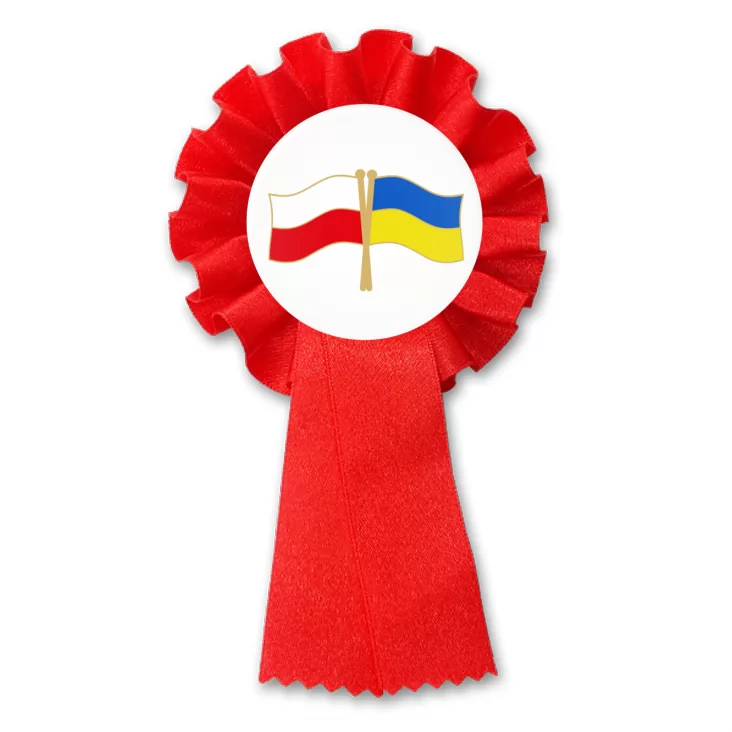 przypinka kotylion Polska-Ukraina flagi