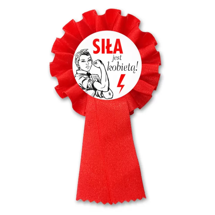 przypinka kotylion Siła jest kobietą