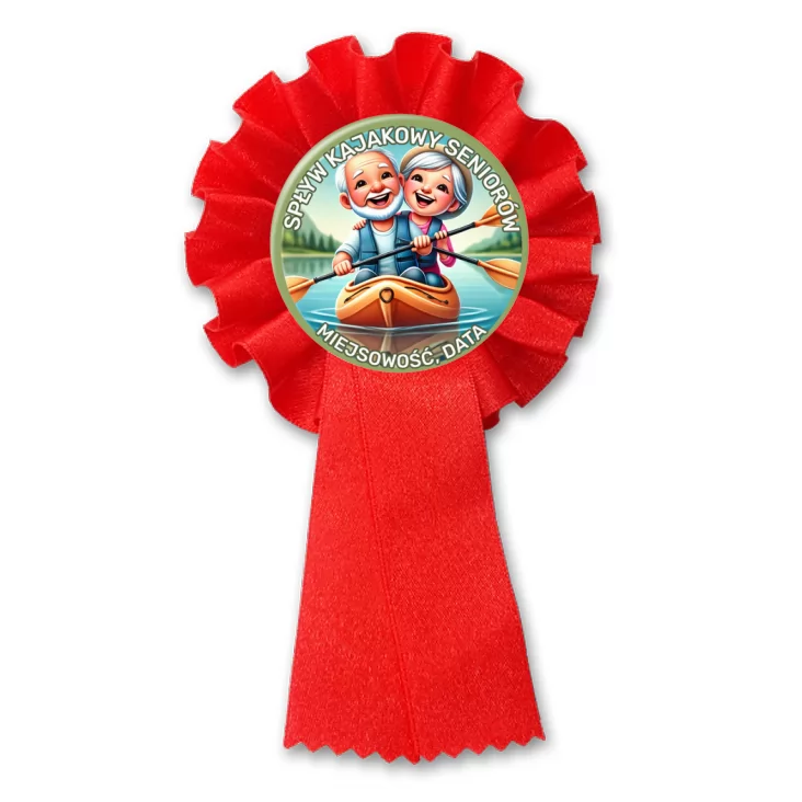 przypinka kotylion Spływ kajakowy seniorów
