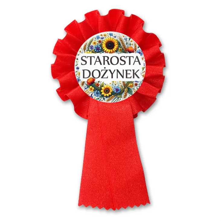 przypinka kotylion Starosta dożynek kwiaty polne
